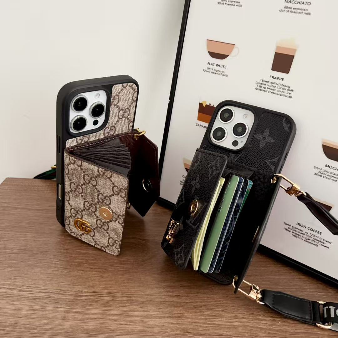 Horizontal multi slot organ card case phone case