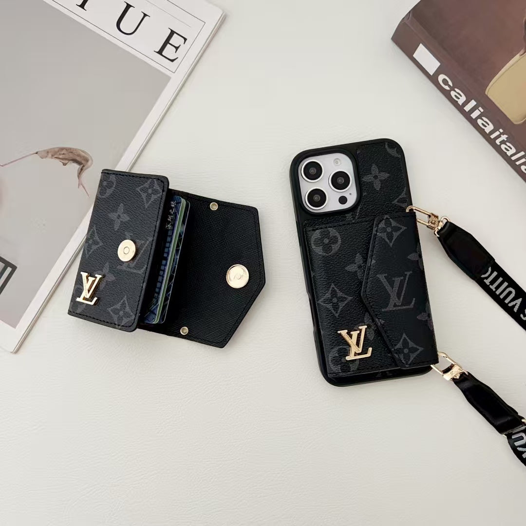 Horizontal multi slot organ card case phone case
