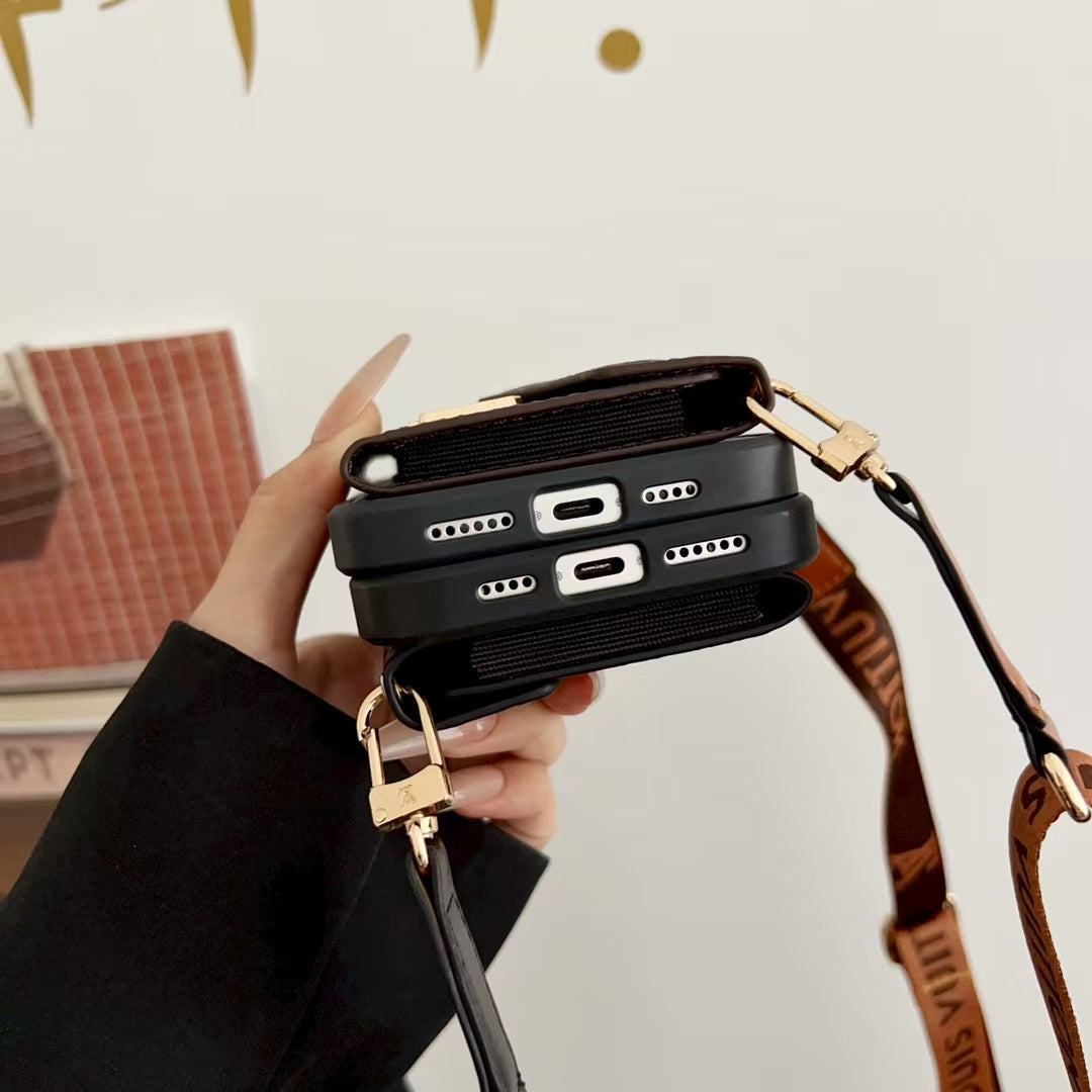 Horizontal multi slot organ card case phone case