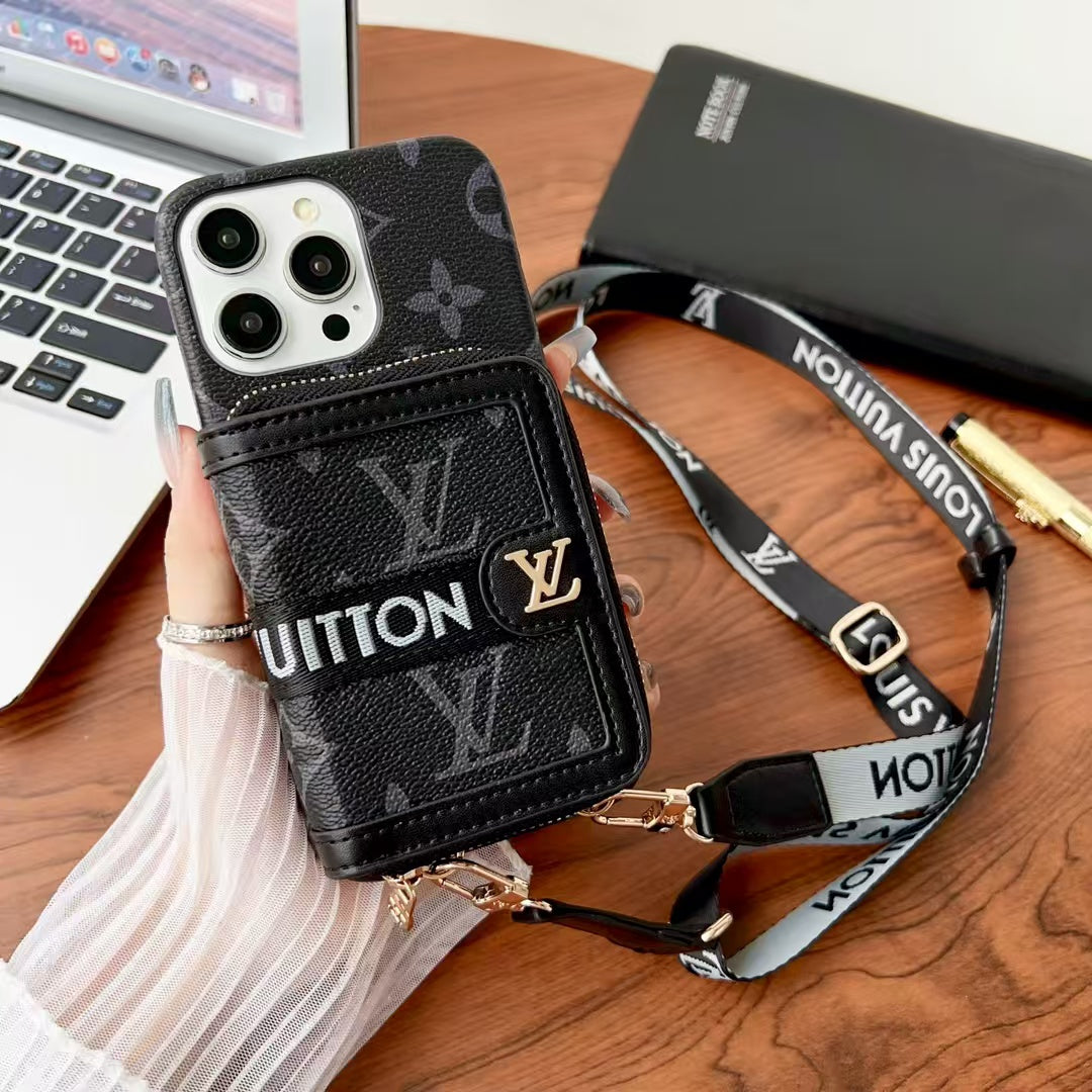 PC case horizontal zipper card phone case