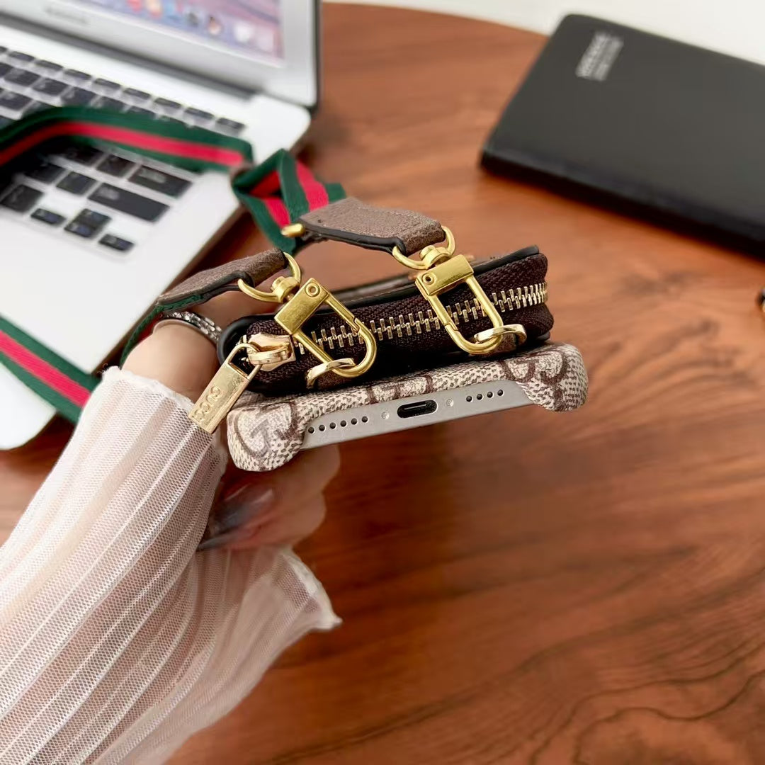 PC case horizontal zipper card phone case