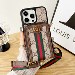 Vertical zipper card case phone case