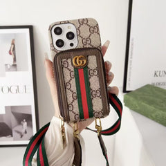 Zipper horizontal and vertical card case phone case