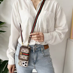 Zipper horizontal and vertical card case phone case
