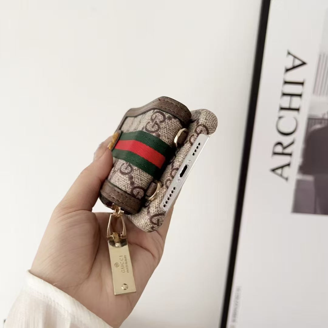 Zipper horizontal and vertical card case phone case