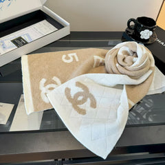 Fashionable embroidered knitted yarn scarf