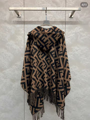 Hooded cloak shawl