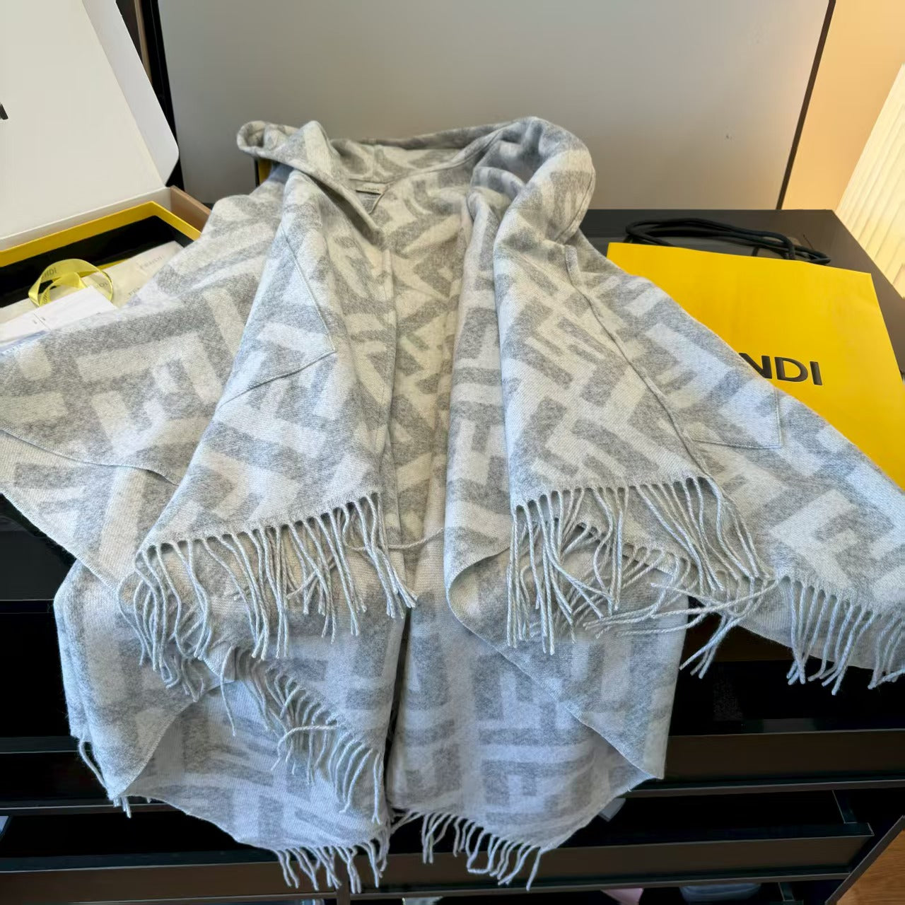 Hooded cloak shawl