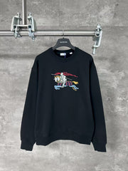 Embroidered round neck hoodie