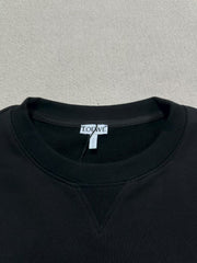 Gradient letter embroidered round neck hoodie