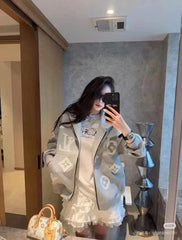 Mother's three-dimensional burnt flower towel embroidered jacket