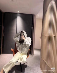 Mother's three-dimensional burnt flower towel embroidered jacket