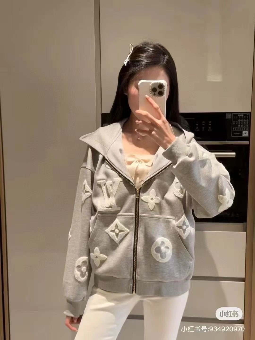 Mother's three-dimensional burnt flower towel embroidered jacket