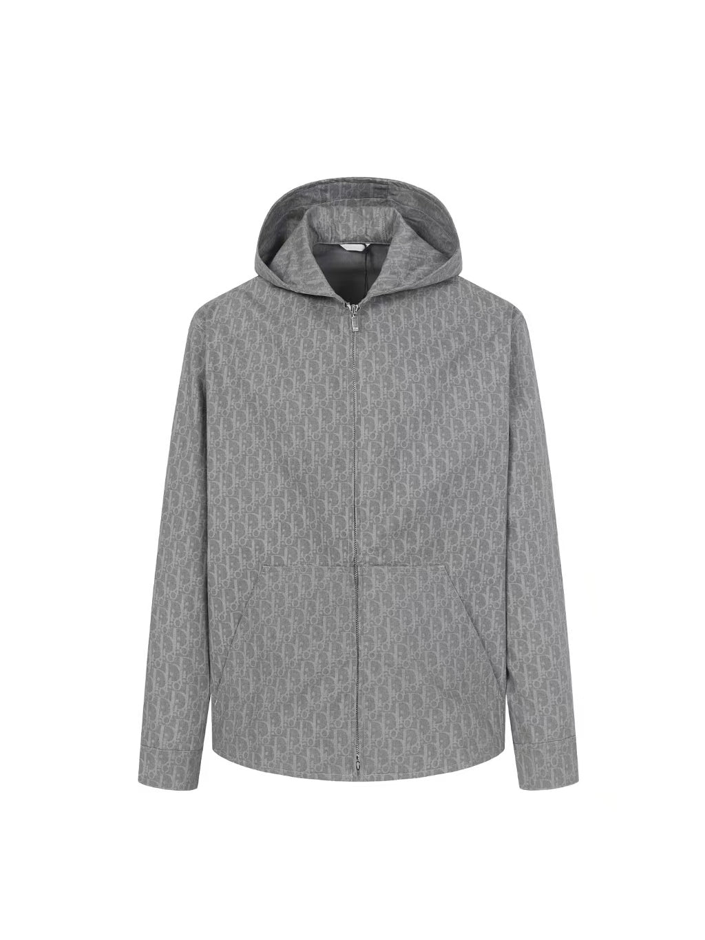 Dark patterned full print hooded zipper jacket