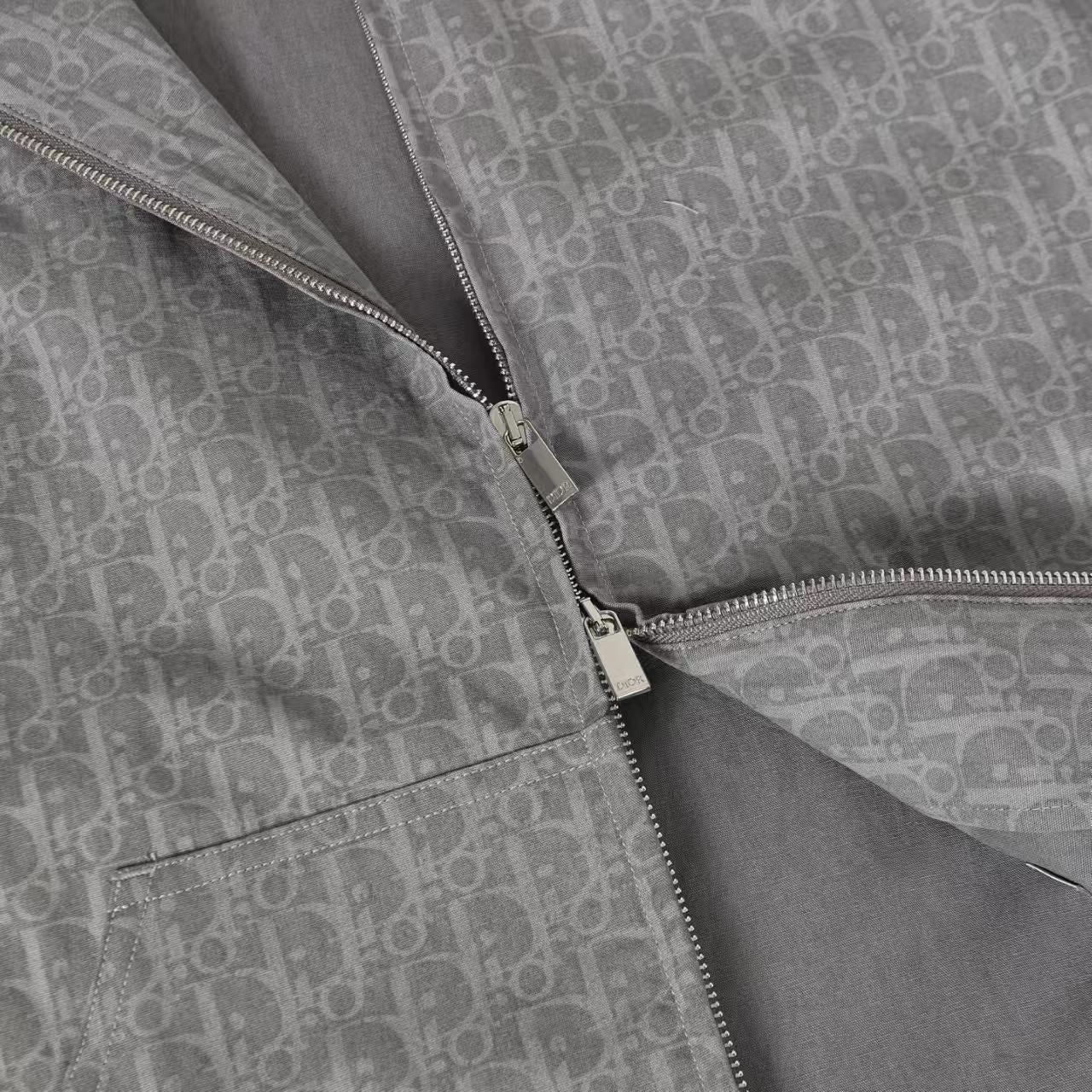 Dark patterned full print hooded zipper jacket