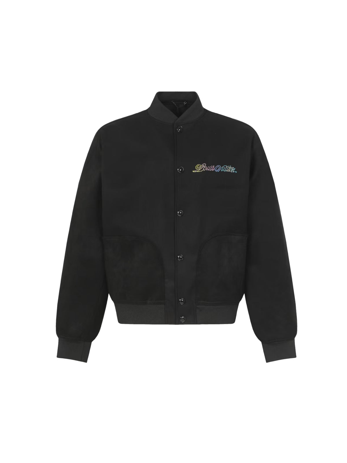 Colored diamond hot stamping baseball jacket
