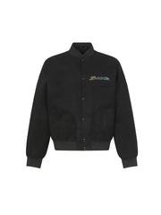 Colored diamond hot stamping baseball jacket