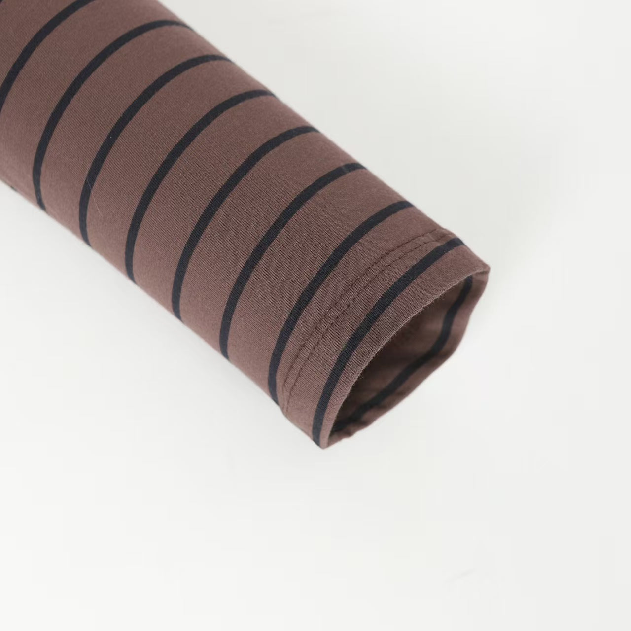 Logo Brown Stripe Fake Two piece Long Sleeve