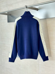 Embroidered patchwork woolen zipper jacket