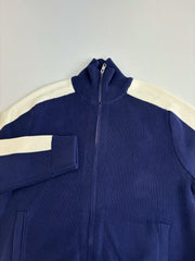 Embroidered patchwork woolen zipper jacket
