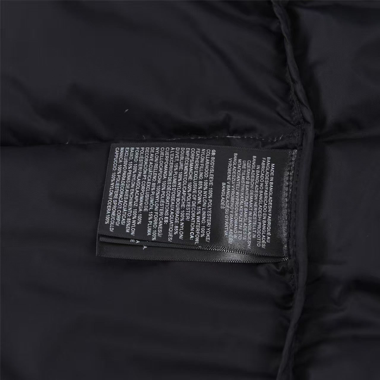 Cloud printed black down jacket