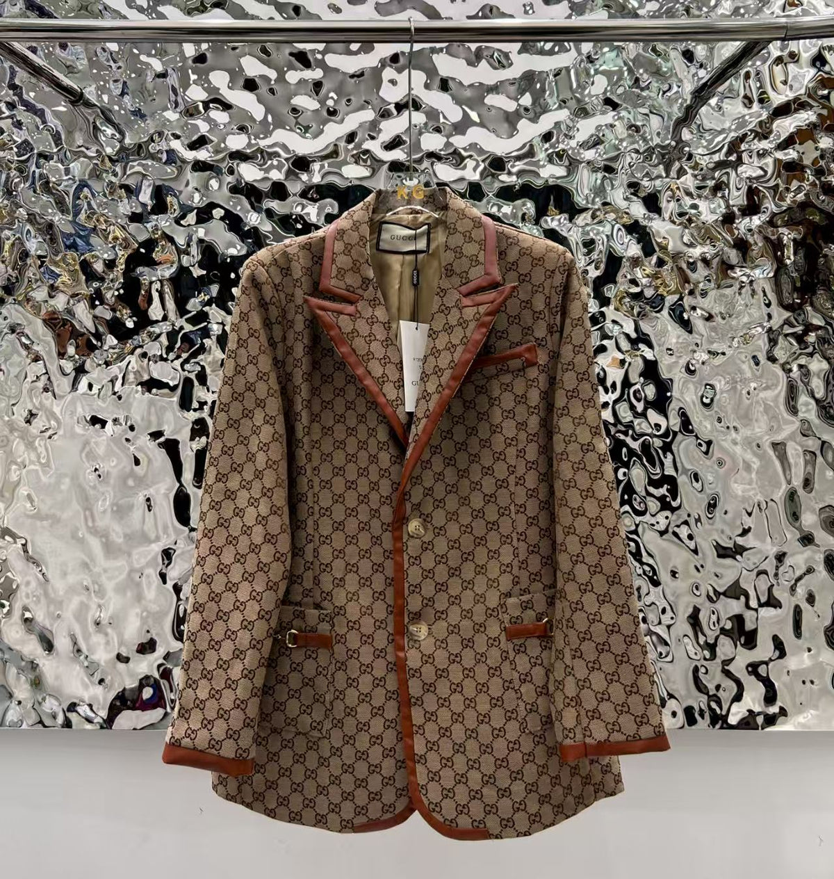 New women's jacquard leather patchwork jacket