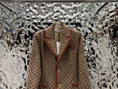 New women's jacquard leather patchwork jacket