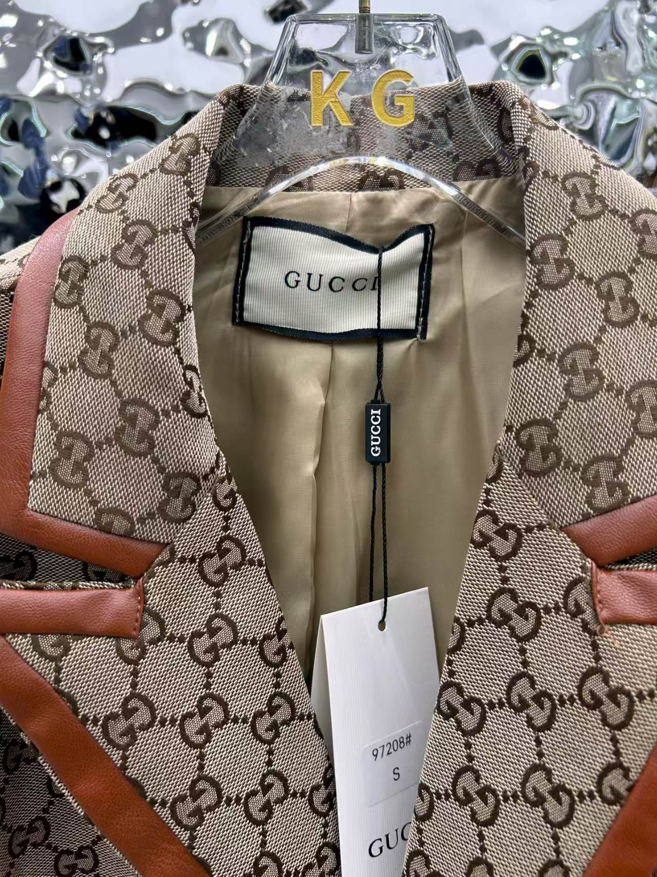 New women's jacquard leather patchwork jacket