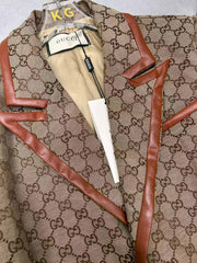 New women's jacquard leather patchwork jacket