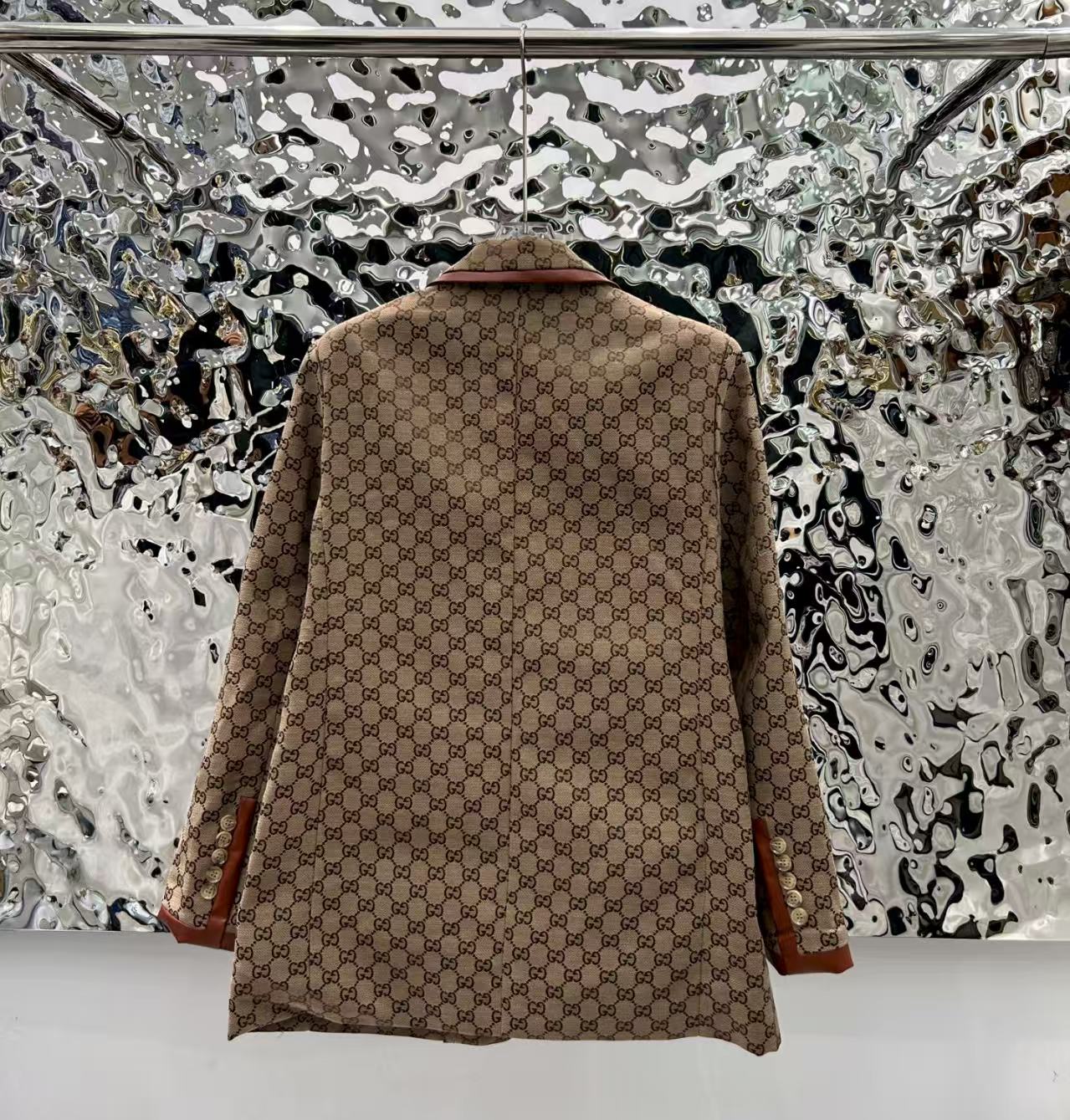 New women's jacquard leather patchwork jacket