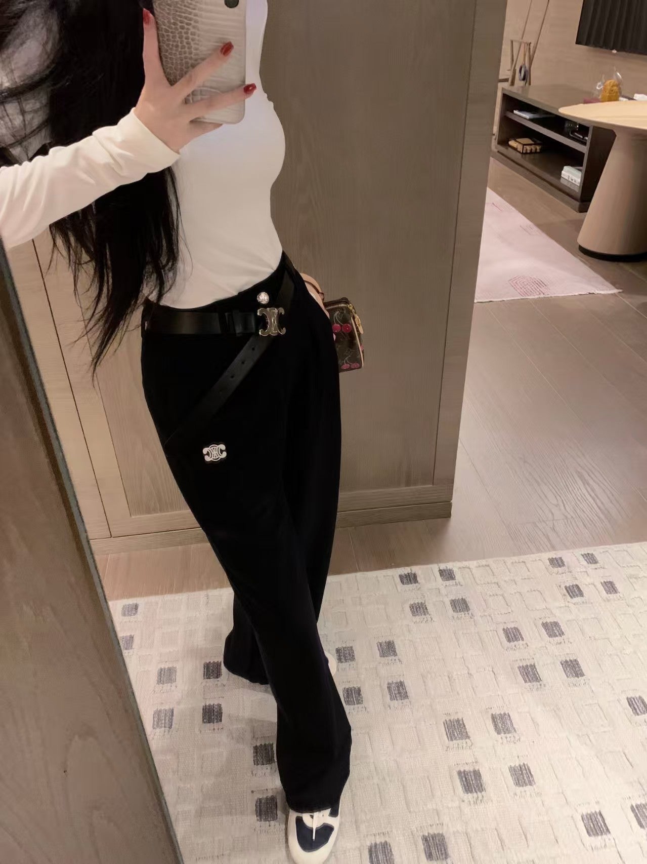 Women's embroidered trousers (with belt included)