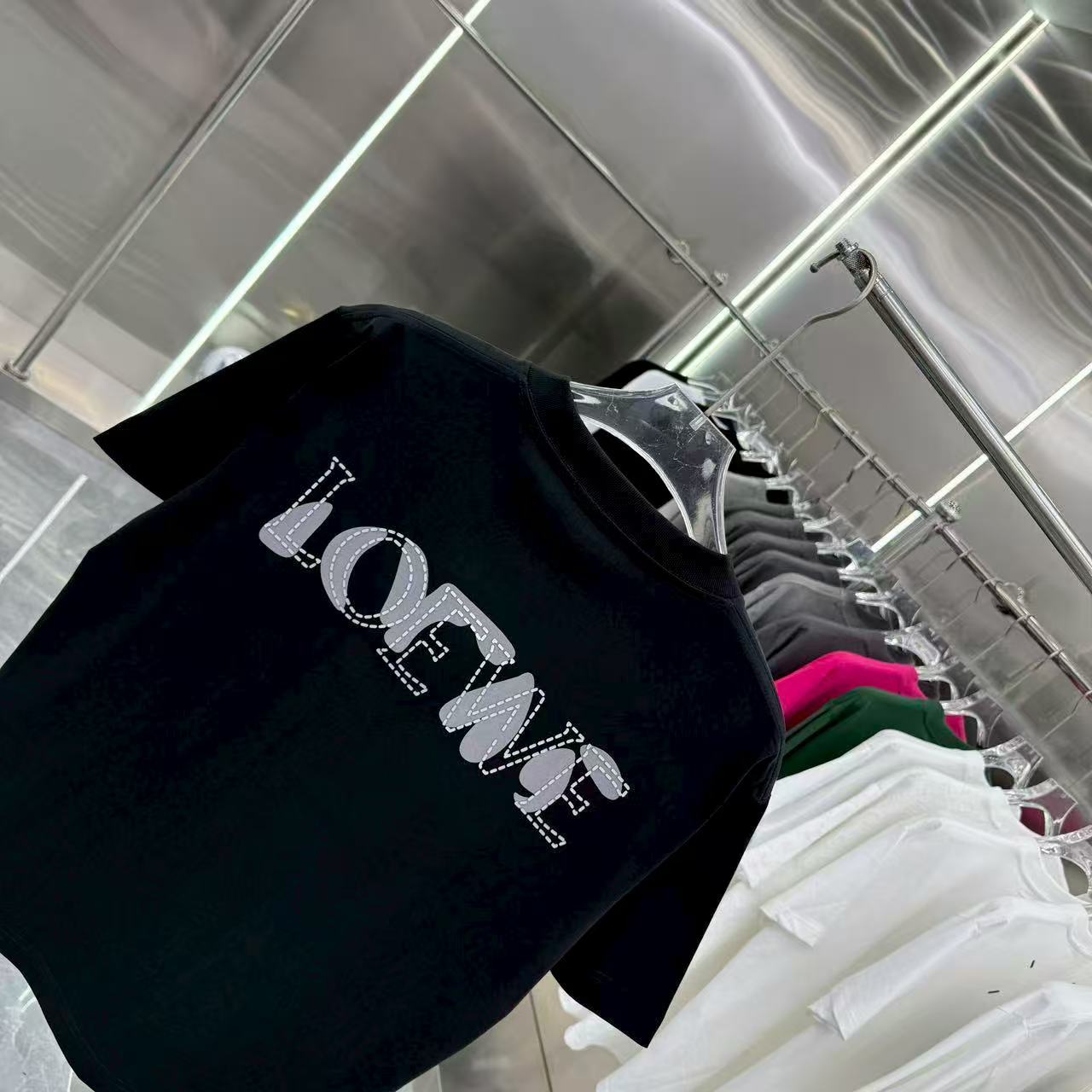 New round neck short sleeved plush short sleeved T-shirt