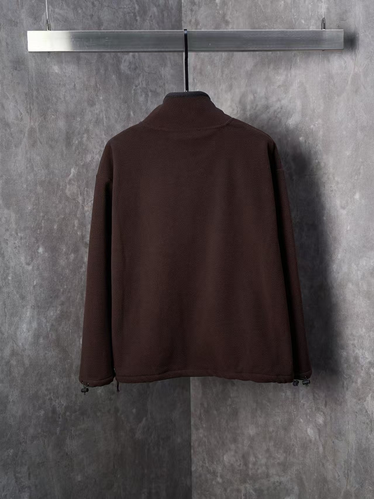 Embroidered fleece zipper jacket jacket