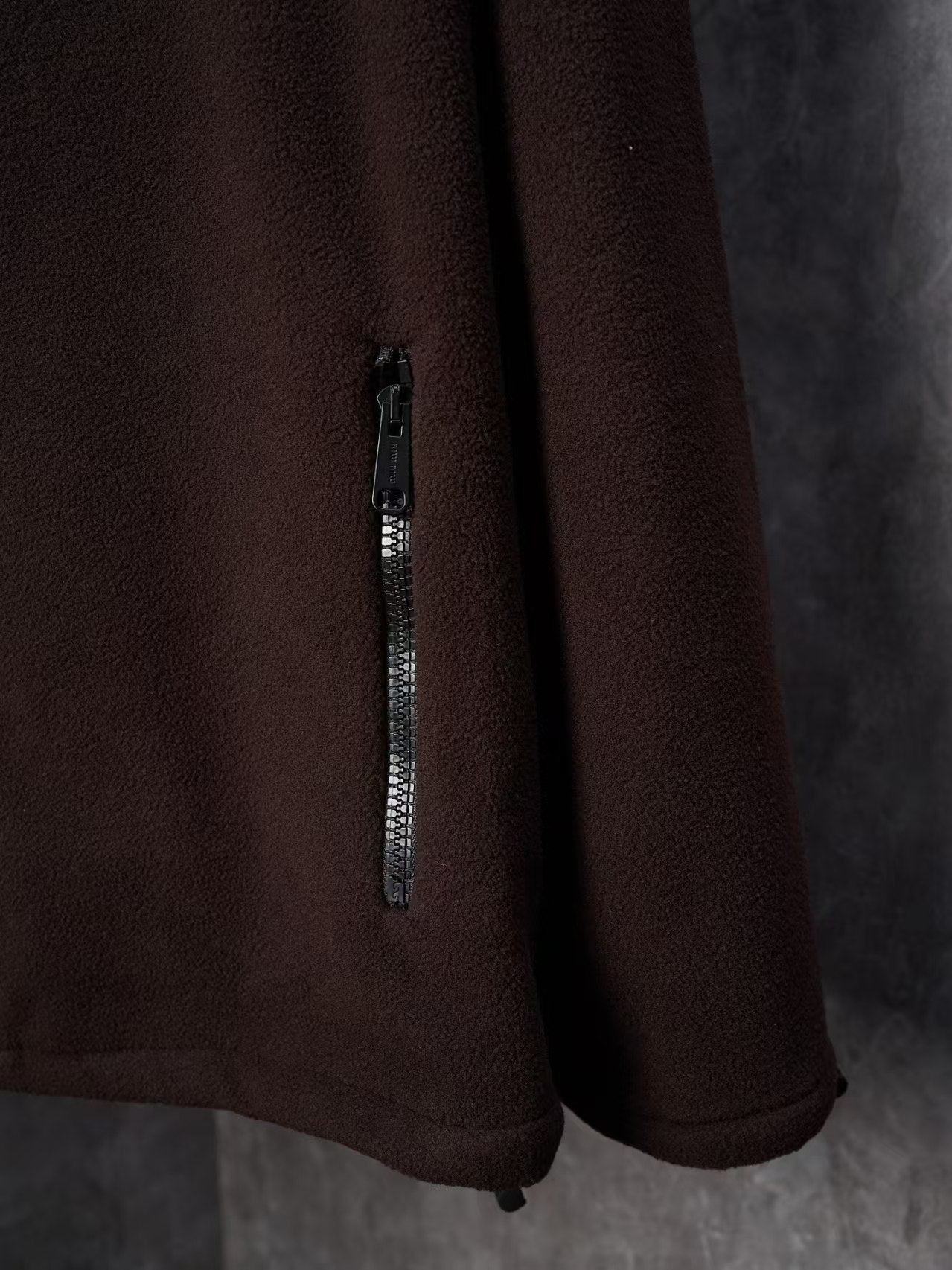 Embroidered fleece zipper jacket jacket