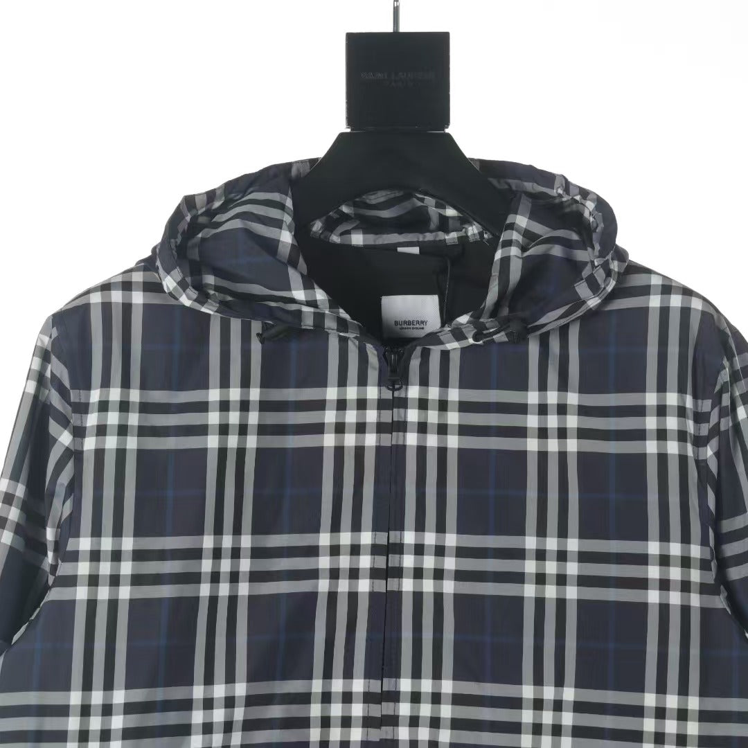 New plaid hooded jacket jacket
