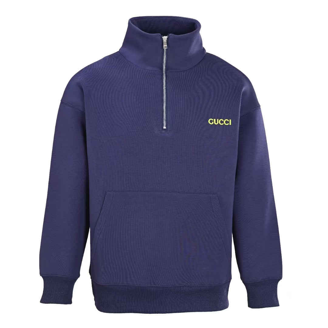 New Half Zipper Stand up Hoodie