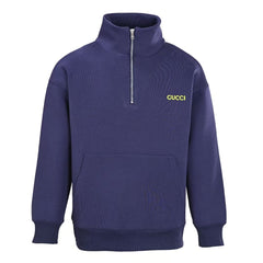 New Half Zipper Stand up Hoodie