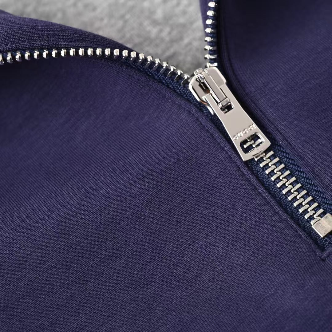 New Half Zipper Stand up Hoodie