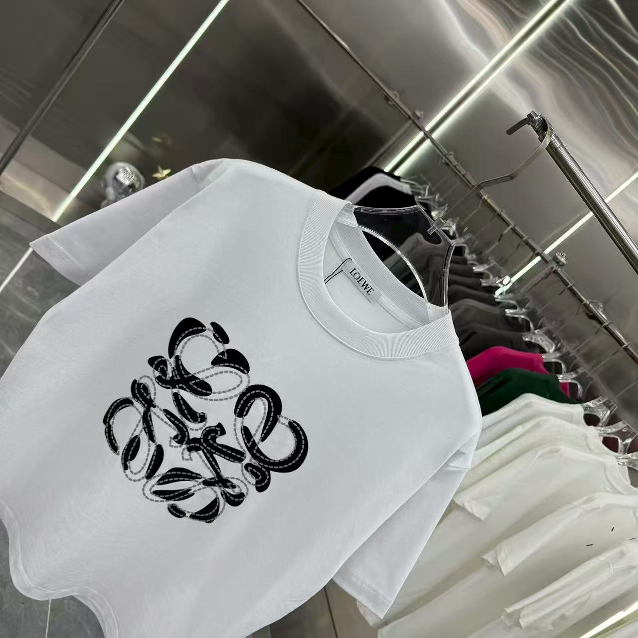 New round neck short sleeved plush short sleeved T-shirt