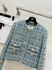 Peacock blue woven jacket