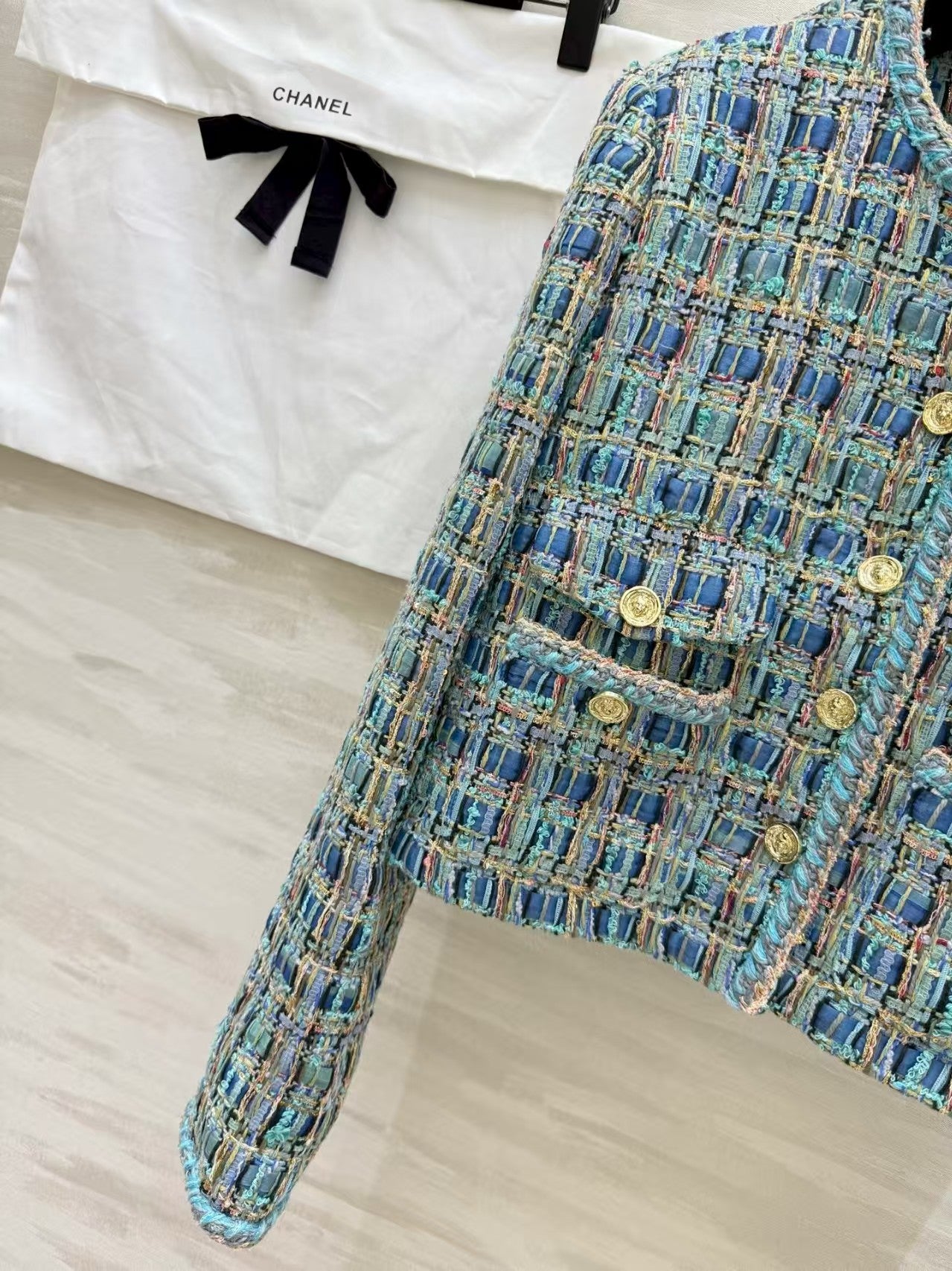 Peacock blue woven jacket