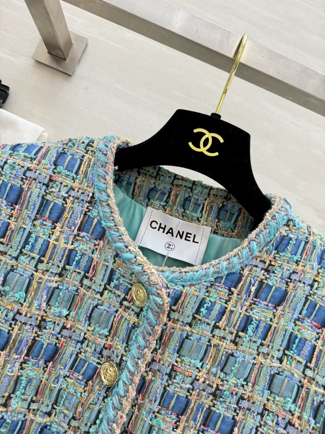 Peacock blue woven jacket