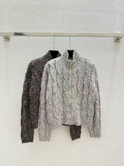 Hook flower cashmere jacket