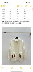 Medium to long cashmere knitted zipper jacket
