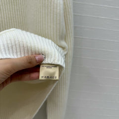 Medium to long cashmere knitted zipper jacket