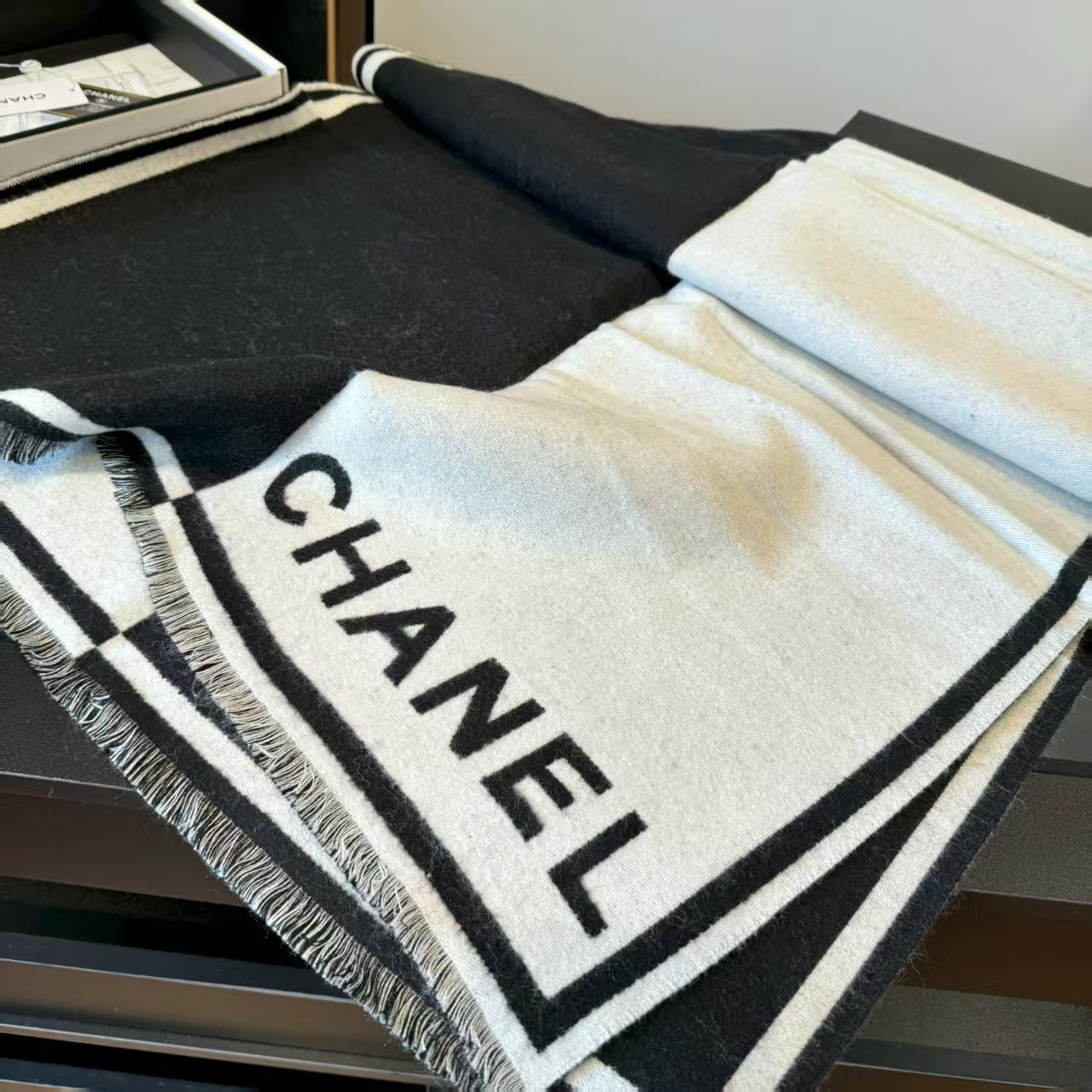 New black and white symmetrical shawl