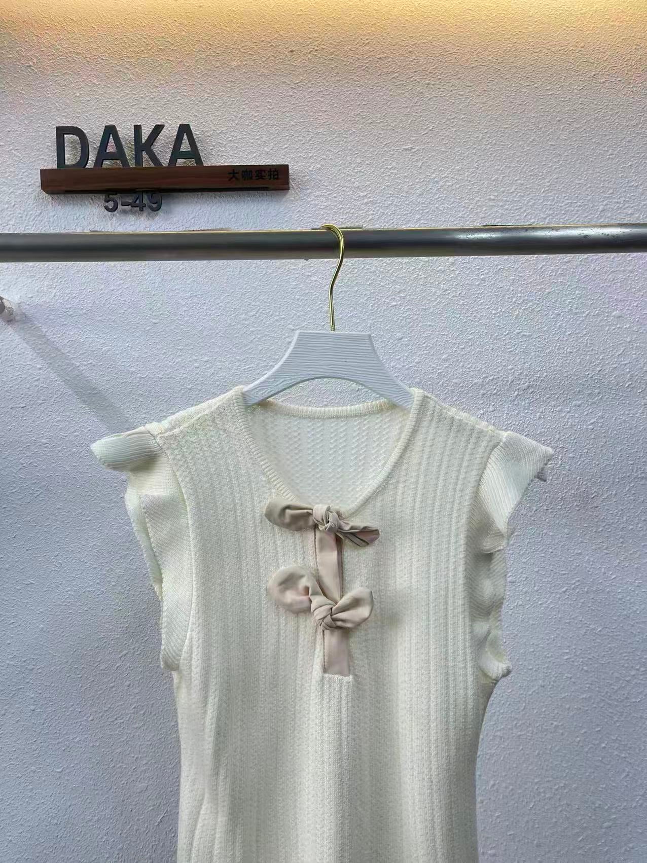 New Knitted Top Short Cake Half Body Two Piece Set