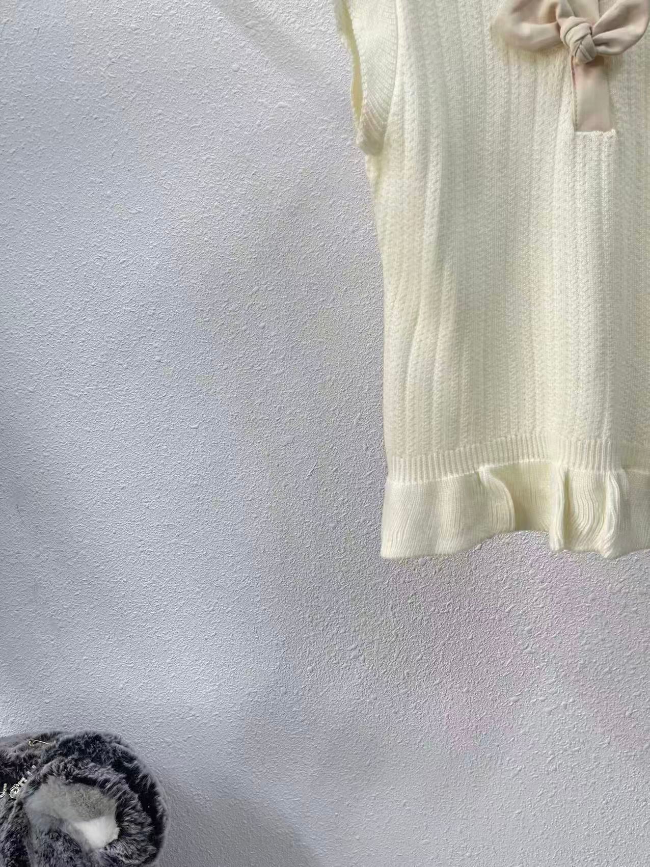 New Knitted Top Short Cake Half Body Two Piece Set