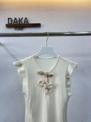 New Knitted Top Short Cake Half Body Two Piece Set