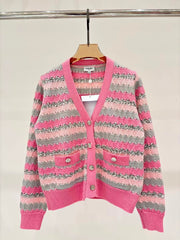 New V-neck Knitted Cardigan